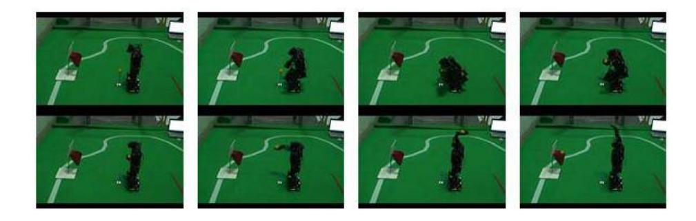 Playing basketball