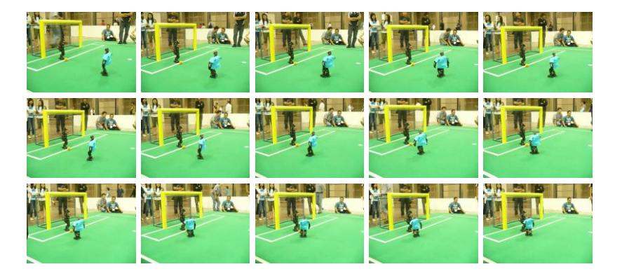 Fig. 4. Ball approach path (the sequence progresses from left to right)