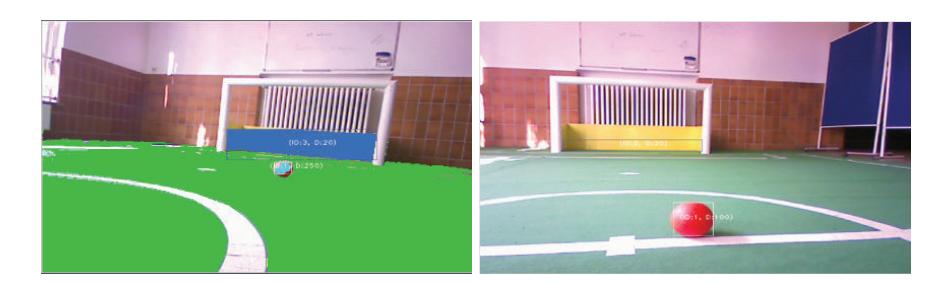 Fig. 3. Color Segmentation and detected Objects