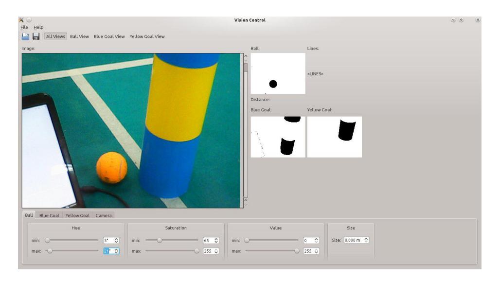 Fig. 2. Running Vision Control program - All segmentations