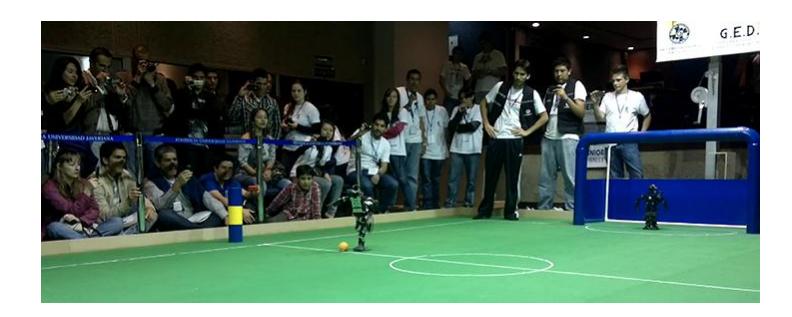 Fig. 1. Max at the RoboCup Latin American Open, Bogotá, Colombia, October 2011
