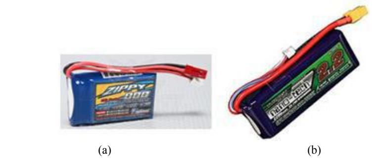 Fig. 7. (a) Controller's Li-Po Battery; (b) System's Li-Po Battery.
