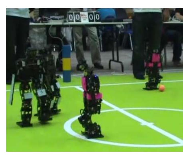 Fig. 1. Our robot on competition field in Robocup 2011.