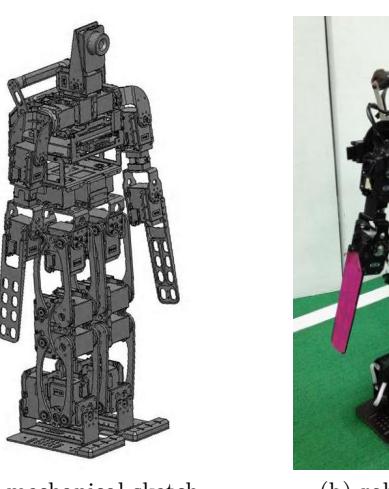 (a) mechanical sketch (b) robot ZJUDancer