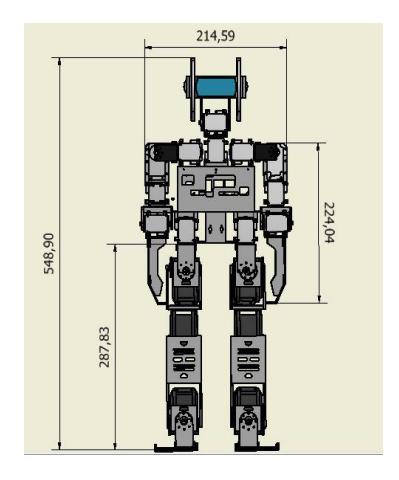 Figure 4. Mechanical dimensions and the FSR sensors on the soles of feet