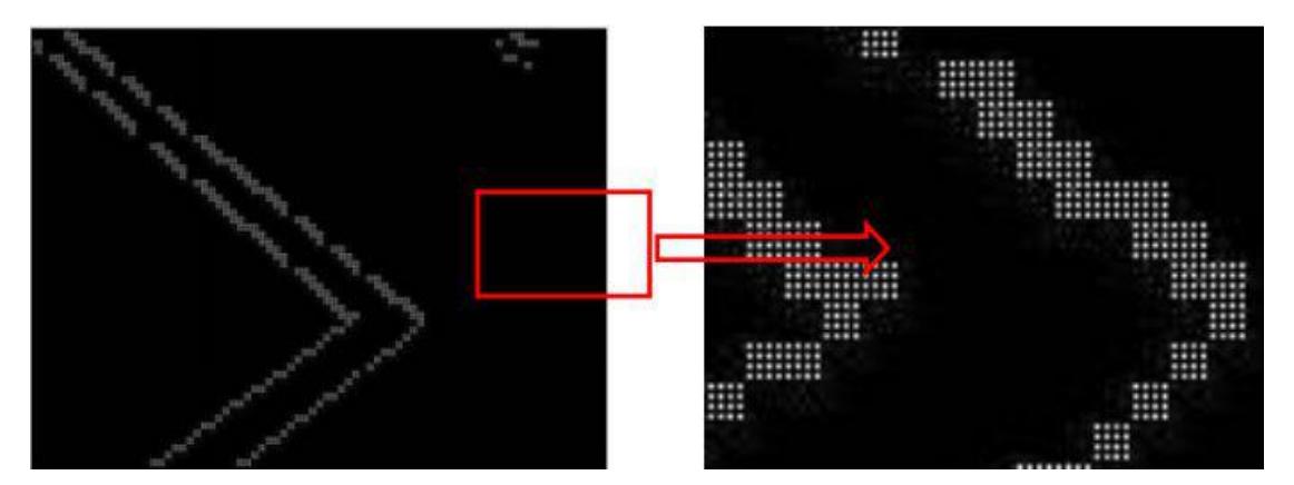 Fig. 5. Precise scanning and edge points extracted