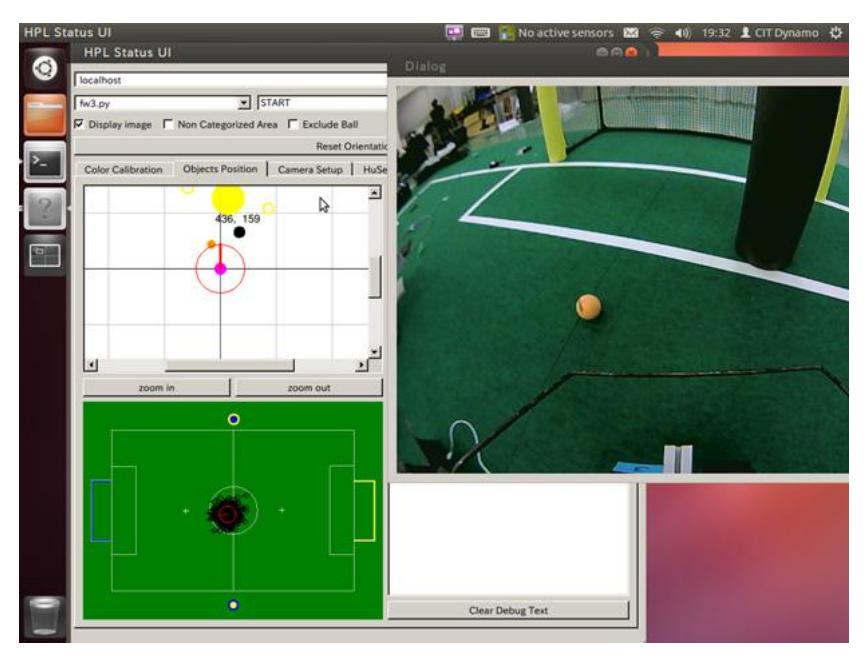 Fig. 7. Our graphical user interface. Positions of detected objects are visualized.