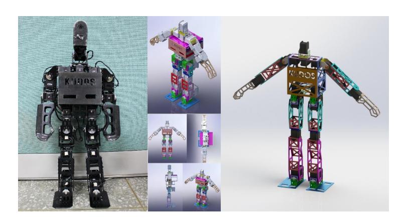 3D-printed KUbot2 and Design of KUbot2 and KUbot-teen