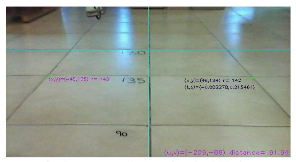 Distance accuracy benchmark (a regular tiled floor).