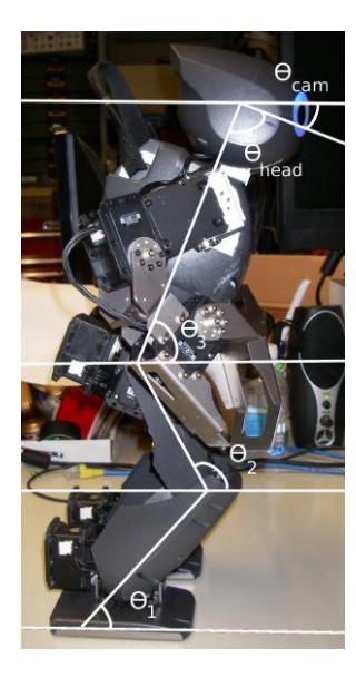 The robot's body annotated with the angles used to calculate distances to objects found by the vision algorithm.