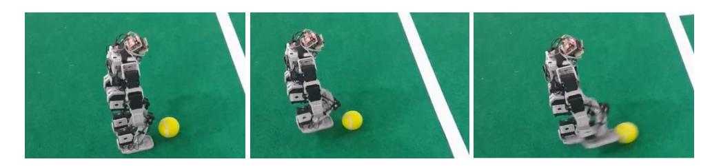 Figure 7 The kick action proposed method using reinforcement learning