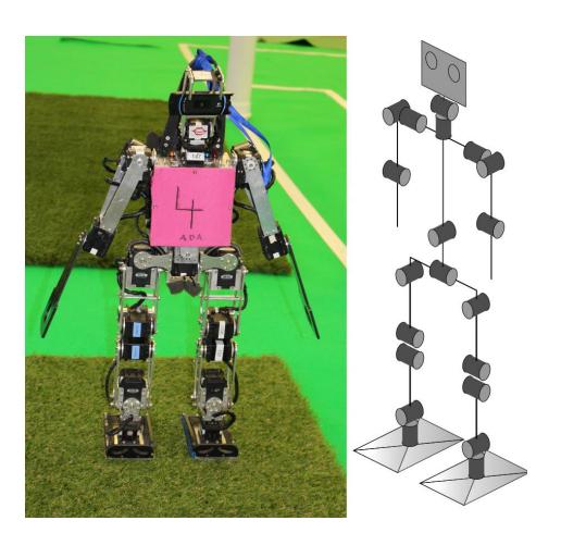 Fig. 1: Current model (left) and its kinematics (right)