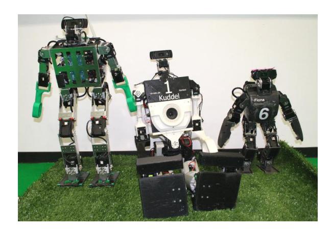 Fig. 1. From left to right: Minibot, Hambot, modified Darwin-OP