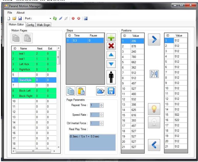 User friendly interface of Parand Motion Editor