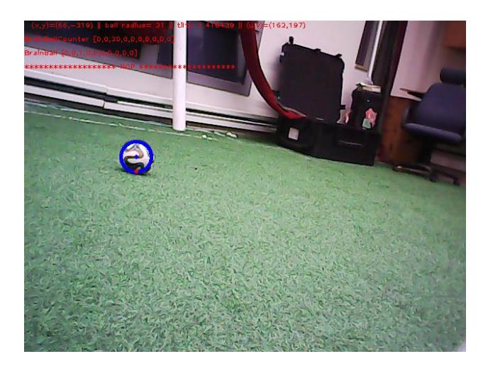 Figure 2: The robot detects the ball
