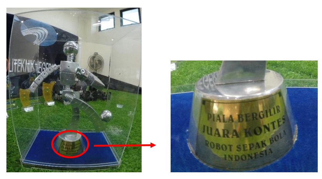 Fig. 2 Humanoid RoboSoccer Trophy in Indonesia.