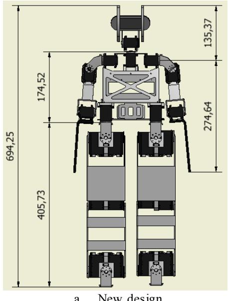 Realization of new design - EROS robot layout of mechanical structure and the dimensions