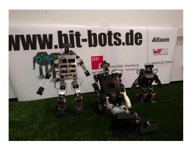 Fig. 1. From left to right: Minibot, Hambot, modified Darwin-OP