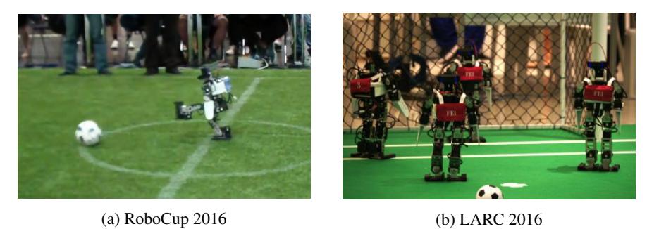 Games played in RoboCup 2016 and in LARC 2016.