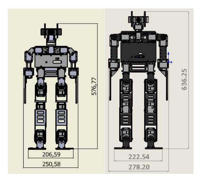 Fig. 3. Mechanical design of Barelang FC robot.