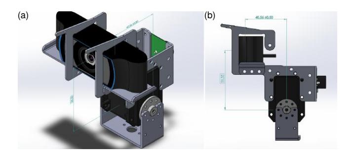 Head of the Chape robot: a) isometric view; b) profile view.