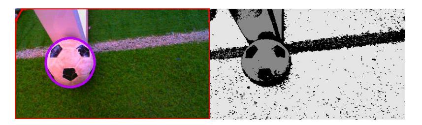Fig. 6: Ball detection in EROS Robot