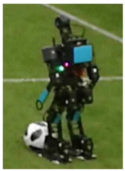 (a) Robot Kicking the Ball (b) Mechanical Sketch