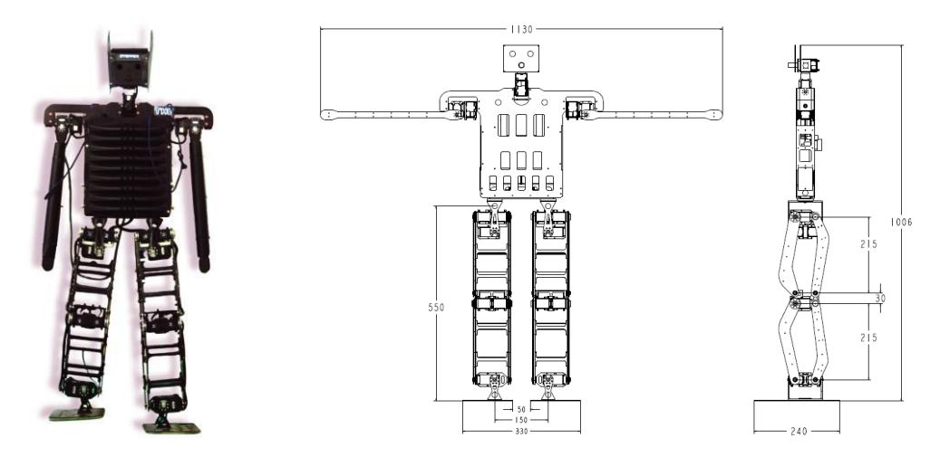 Fig. 2-1. Stepper_Teen robot Fig. 2-2. Dimensions of Stepper_Teen
