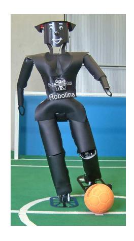 Fig. 2. NimbRo TeenSize robots Bodo, Robotina, and Dynaped.