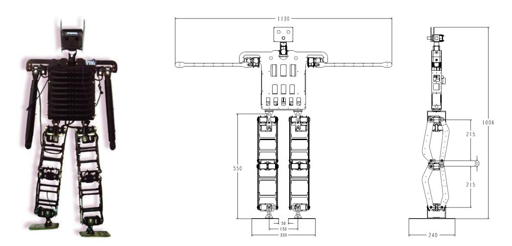 Fig. 2-1. Stepper_Teen robot Fig. 2-2. Dimensions of Stepper_Teen