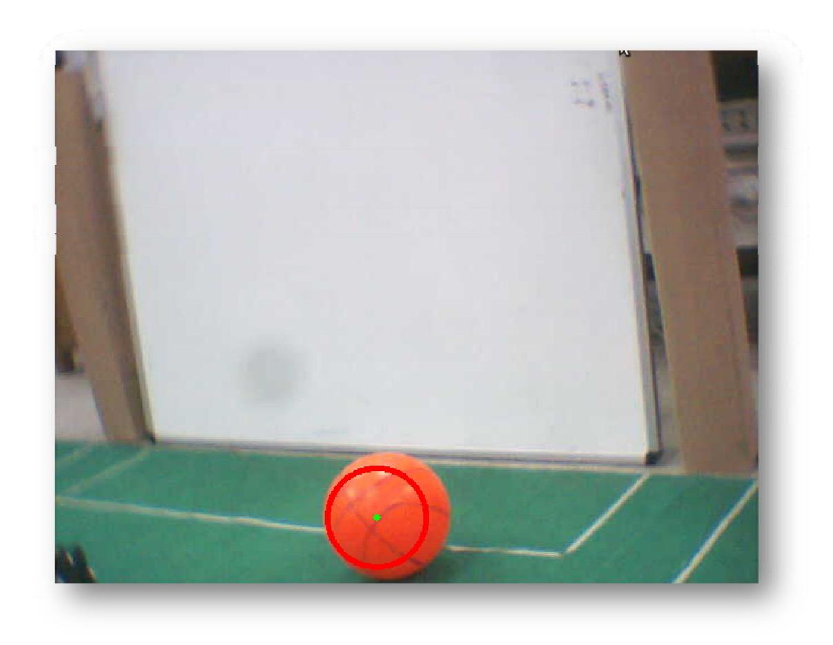 Detection of Centroid of the Ball through Image Processing