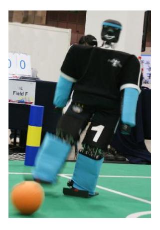 Fig. 2. NimbRo TeenSize robots Dynaped and Bodo.