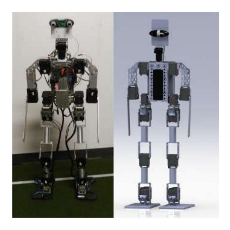 Fig. 1 a) Robot design; b) Fully built robot.