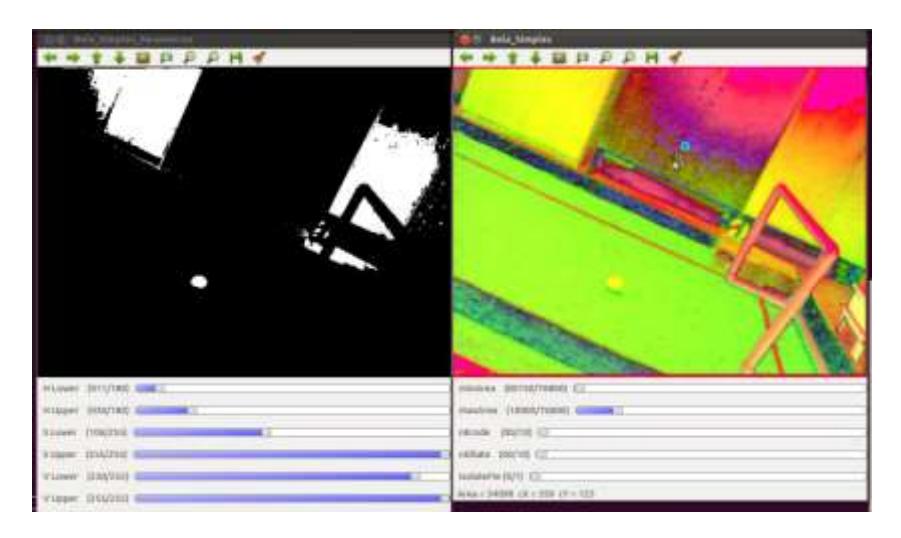 Fig. 2a) Color filter, b) Field filter