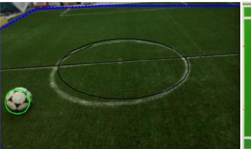 Line and ball detection using edgebased methods
