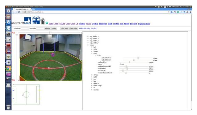 A screenshot of the web application used to interact with the robot.