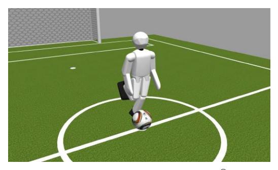 A screenshot of the Gazebo simulation of the igus Humanoid Open Platform.