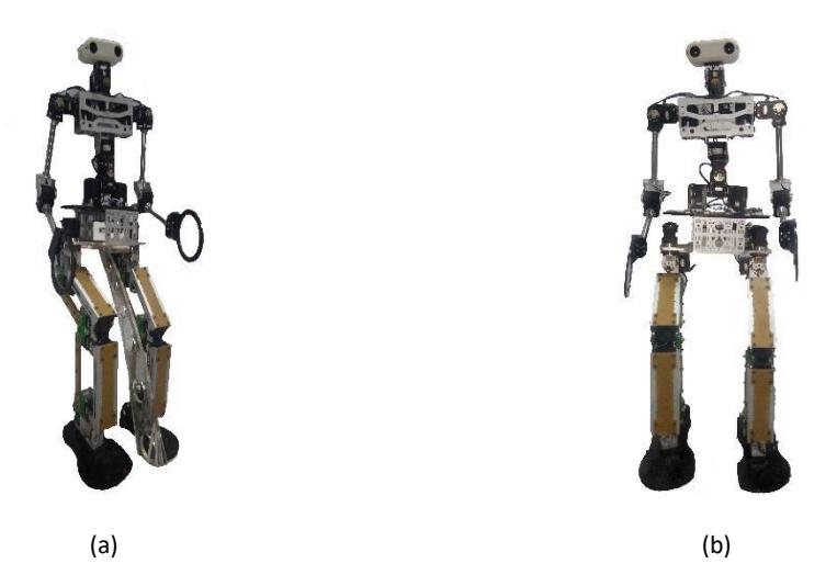 Figure 3. (a) FloW Robot on condition stand (b) FLoW Robot on condition walking