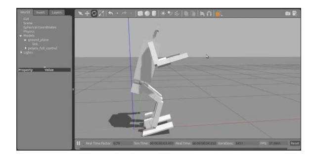 Fig. 3: Gazebo model of Polaris performing a jump.