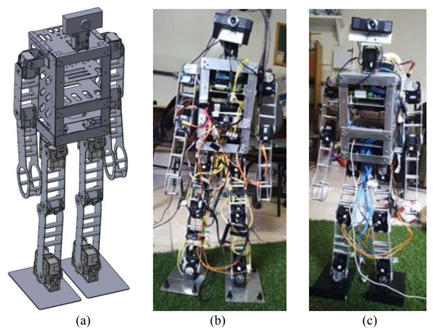 Fig. 1. (a) 3D project; (b) Robot Sakura; (c) Robot Steklovata.