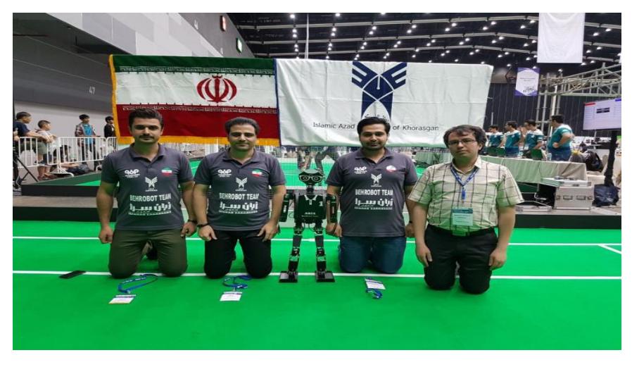 Fig. 1. Behrobot Teen size humanoid robot, champion of Asia-Pacific(Bangkok) 2017