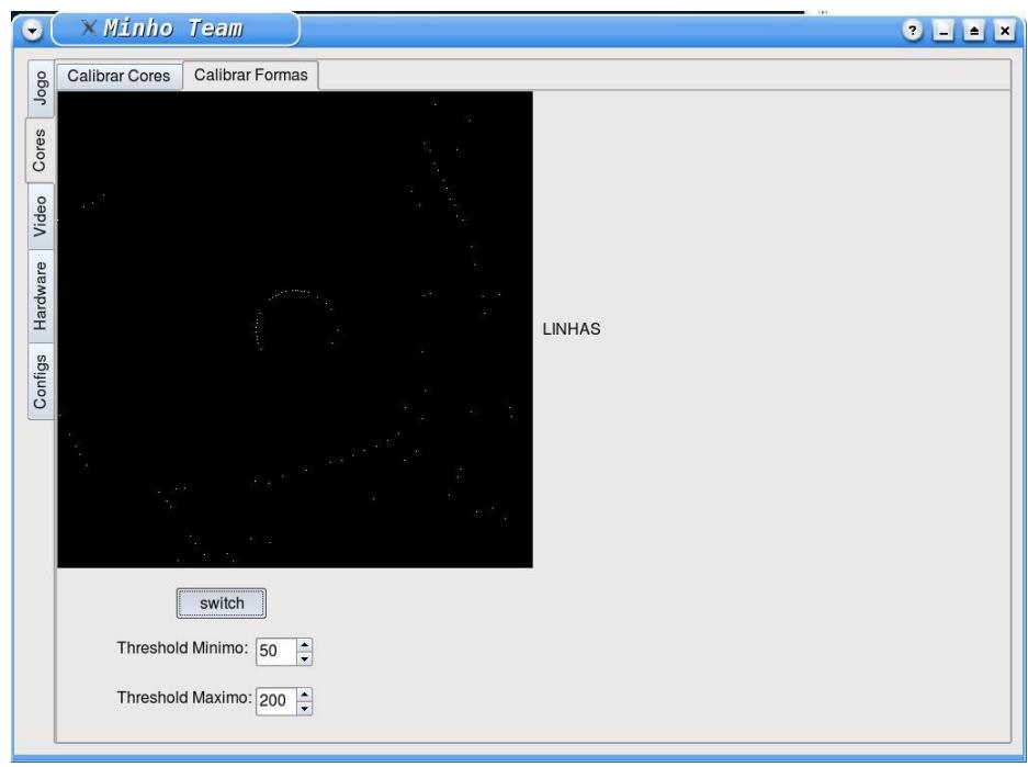 Resulting image where transitions between green/white are found
