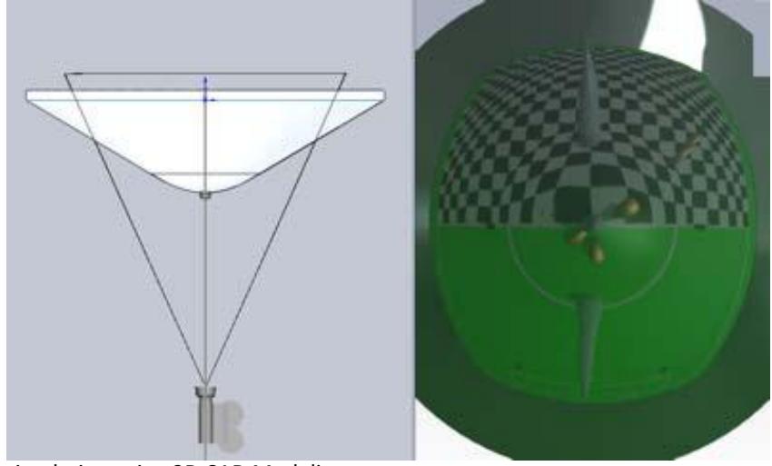 Mirror simulation using 3D CAD Modeling