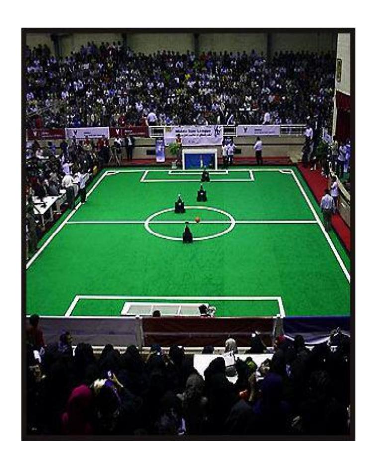 Fig.7. Our team ranked 1st Place Middle Size Soccer Robots League in 3rd International Iran-Open Robocup competitions