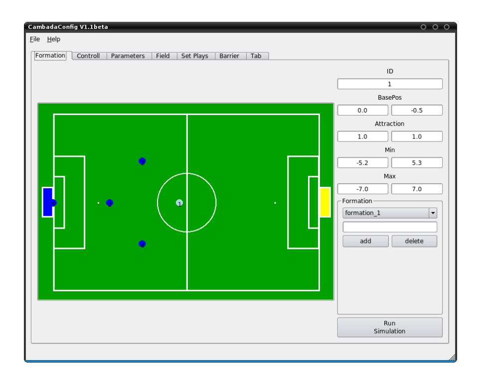 Fig. 9. The CambadaConfig application in the tab correspondent to the configuration of the strategic position.