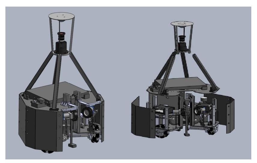 Fig.2 Our omni-directional soccer robot