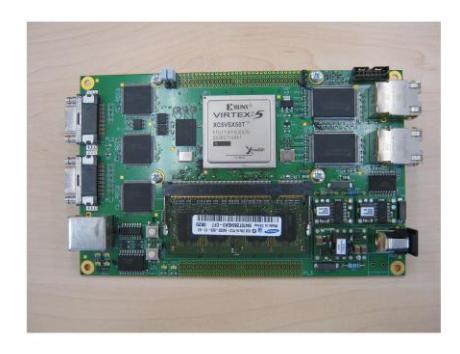 Specifications and photo of the FPGA Vision Platform, designed for the goalkeeper robot.