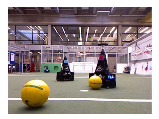 Color image (left) and depth image (right) provided by kinect camera.