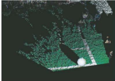 The fitted ball by using the RANSAC algorithm.