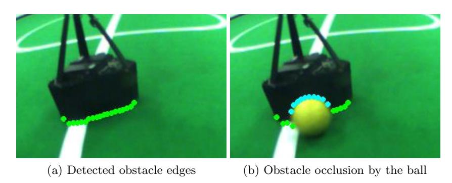 Fig. 3: Obstacle detection with partial ball occlusion.